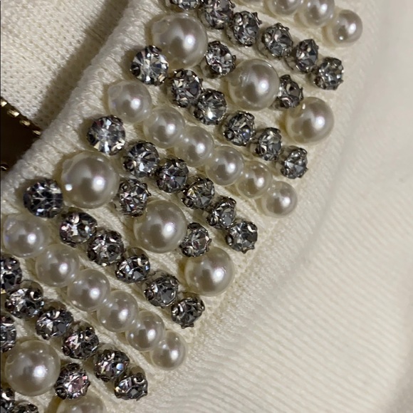 Embellished neckline Cashmere short sleeve  M - Picture 7 of 7